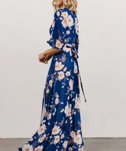 Soi Lilly Wrap Maxi Dress | Blue Floral 21 Soi Lilly Wrap Maxi Dress | Blue Floral