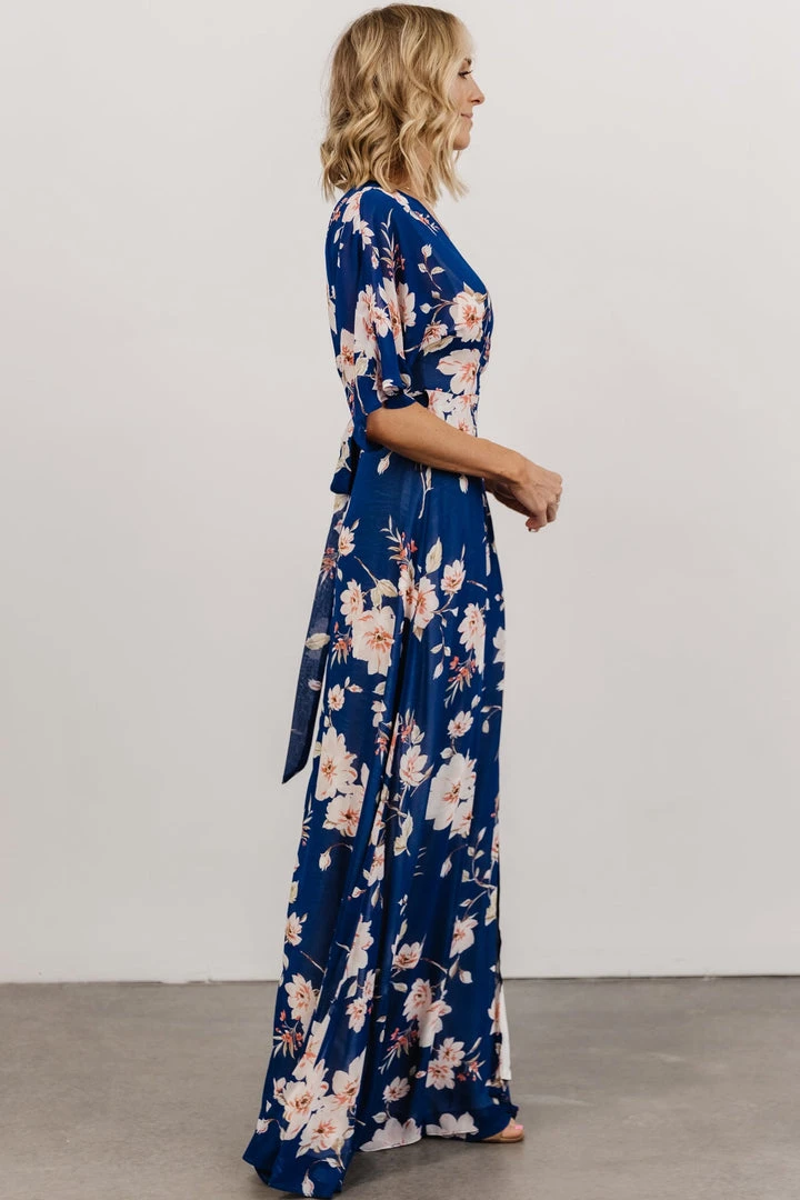 Soi Lilly Wrap Maxi Dress | Blue Floral 5 Soi Lilly Wrap Maxi Dress | Blue Floral