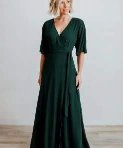 Soi Lilly Wrap Maxi Dress | Dark Green