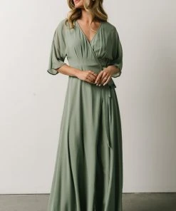 Soi Lilly Wrap Maxi Dress | Dusty Sage