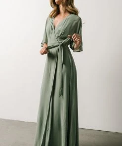 Soi Lilly Wrap Maxi Dress | Dusty Sage
