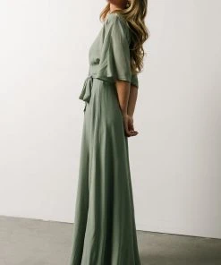 Soi Lilly Wrap Maxi Dress | Dusty Sage