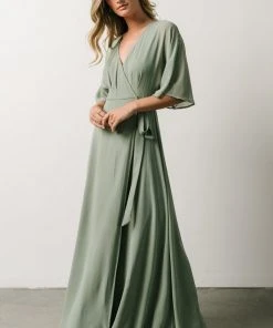 Soi Lilly Wrap Maxi Dress | Dusty Sage