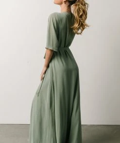Soi Lilly Wrap Maxi Dress | Dusty Sage