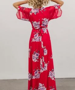 Soi Lilly Wrap Maxi Dress | Fuchsia Floral Dresses