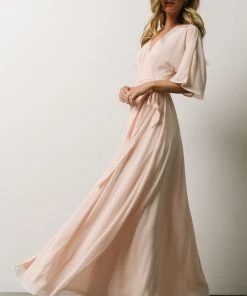 Soi Lilly Wrap Maxi Dress | Light Peach Dresses