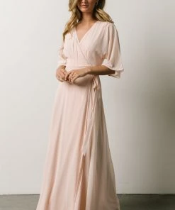 Soi Lilly Wrap Maxi Dress | Light Peach Dresses