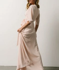 Soi Lilly Wrap Maxi Dress | Light Peach Dresses