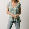 IL Lindley Embroidery Top | Dusty Sage