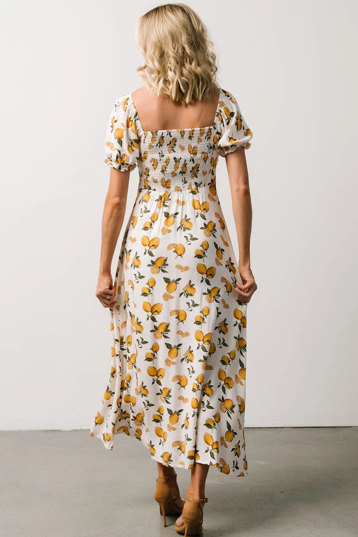 POL Linnea Midi Dress | Lemon Print Dresses 3 POL Linnea Midi Dress | Lemon Print Dresses