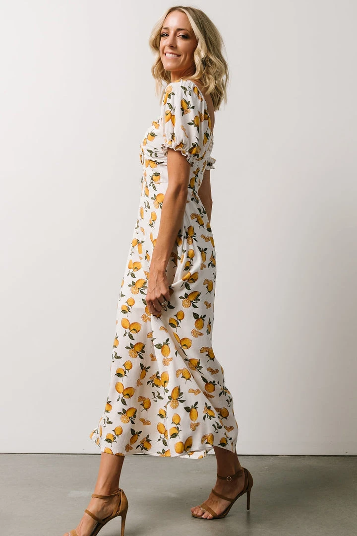 POL Linnea Midi Dress | Lemon Print Dresses 4 POL Linnea Midi Dress | Lemon Print Dresses