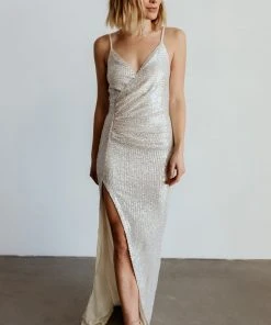 RR Linz Sequin Maxi Dress | Cream Dresses