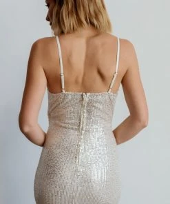 RR Linz Sequin Maxi Dress | Cream Dresses