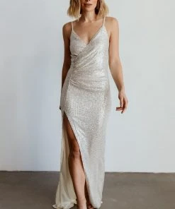 RR Linz Sequin Maxi Dress | Cream Dresses