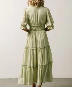 FT Dresses Lonnie Tiered Midi Dress | Light Green