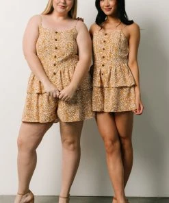 HAY Lorenzo Romper | Mustard Print Boho