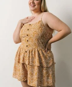 HAY Lorenzo Romper | Mustard Print Boho