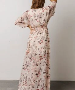 BB Custom Luca Jacquard Kimono Maxi Dress | Cherry Blossom Floral Dresses