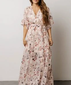 BB Custom Luca Jacquard Kimono Maxi Dress | Cherry Blossom Floral Dresses