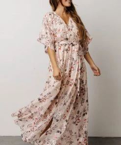 BB Custom Luca Jacquard Kimono Maxi Dress | Cherry Blossom Floral Dresses