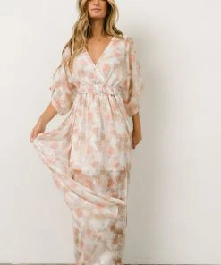BB Custom Luca Jacquard Kimono Maxi Dress | Pastel Floral Dresses