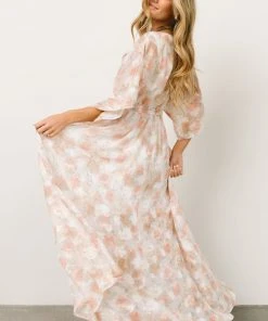 BB Custom Luca Jacquard Kimono Maxi Dress | Pastel Floral Dresses