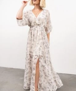 BB Custom Dresses Luca Jacquard Kimono Maxi Dress | Sage