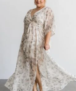 BB Custom Dresses Luca Jacquard Kimono Maxi Dress | Sage