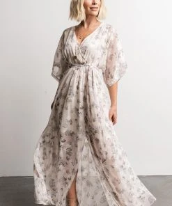 BB Custom Dresses Luca Jacquard Kimono Maxi Dress | Sage