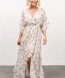 BB Custom Dresses Luca Jacquard Kimono Maxi Dress | Sage