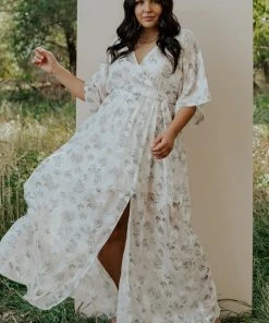 BB Custom Dresses Luca Jacquard Kimono Maxi Dress | Sage