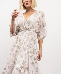 BB Custom Dresses Luca Jacquard Kimono Maxi Dress | Sage