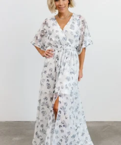 BB Custom Luca Jacquard Kimono Maxi Dress | Slate Blue Dresses