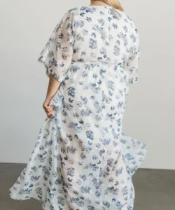 BB Custom Luca Jacquard Kimono Maxi Dress | Slate Blue Dresses