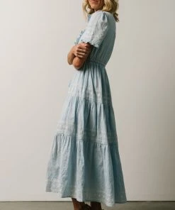 IL Lucy Button Front Midi Dress | Powder Blue Dresses