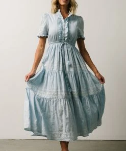 IL Lucy Button Front Midi Dress | Powder Blue Dresses