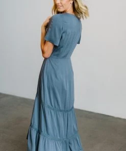 POL Lumi Tiered Maxi Dress | Slate