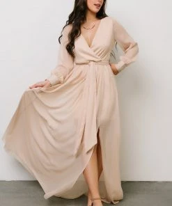 RR Dresses Luna Sparkle Maxi Dress | Champagne