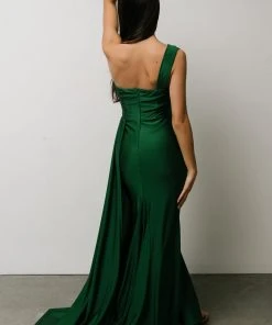 RR Dresses Lux One Shoulder Gown | Green