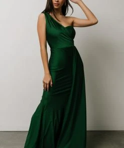RR Dresses Lux One Shoulder Gown | Green