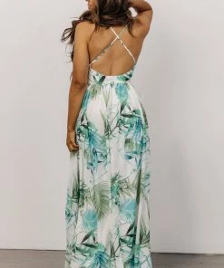 RR Dresses Lyla V Neck Maxi Dress | Green Multi Print