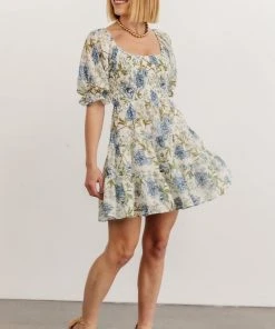 FT Dresses Mackenzie Short Dress | Blue Floral