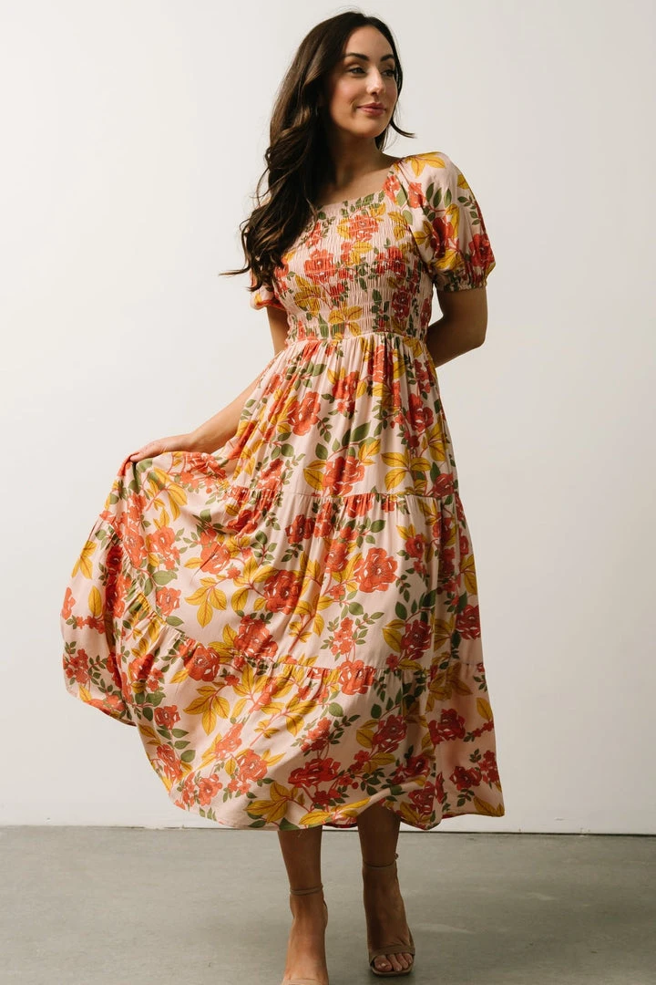 POL Dresses Madrid Smocked Dress | Multi Floral 1 POL Dresses Madrid Smocked Dress | Multi Floral