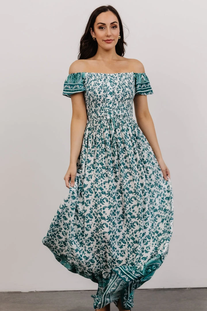 DD Dresses Mae Off Shoulder Maxi Dress | Teal Floral 5 DD Dresses Mae Off Shoulder Maxi Dress | Teal Floral