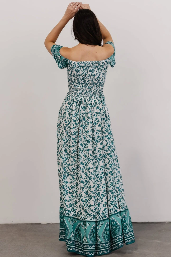 DD Dresses Mae Off Shoulder Maxi Dress | Teal Floral 3 DD Dresses Mae Off Shoulder Maxi Dress | Teal Floral