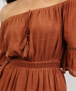 Dresses Magnolia Off Shoulder Mini Dress | Terracotta