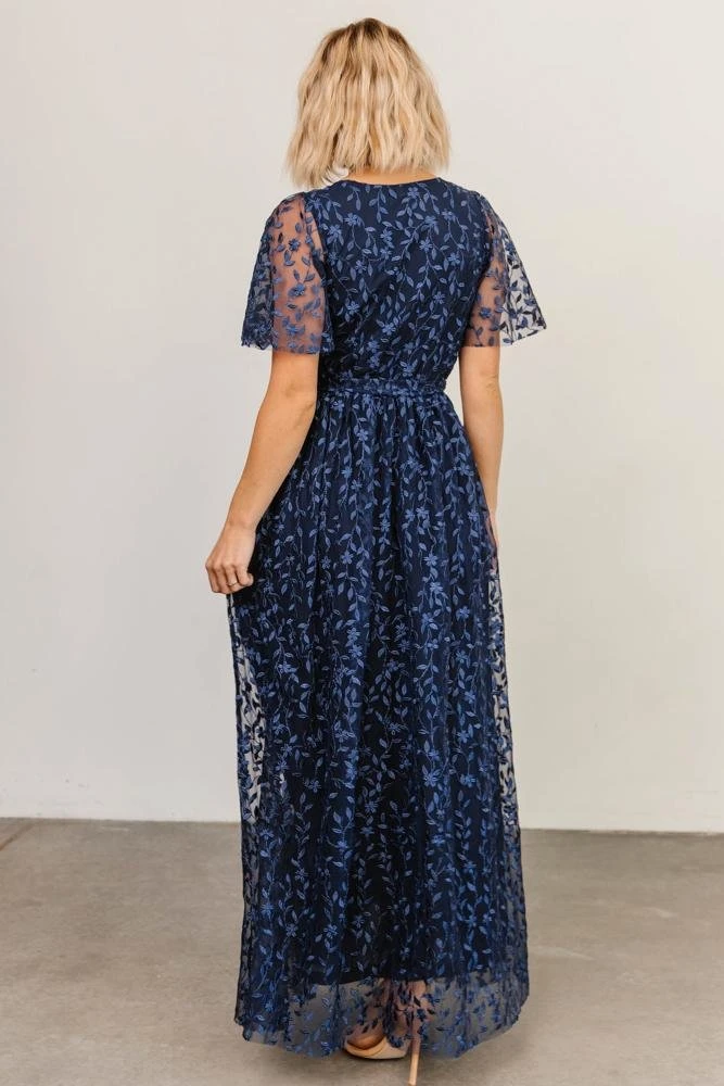 BB Custom Dresses Marseille Embossed Maxi Dress | Blue 10 BB Custom Dresses Marseille Embossed Maxi Dress | Blue