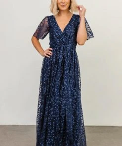 BB Custom Dresses Marseille Embossed Maxi Dress | Blue 12 BB Custom Dresses Marseille Embossed Maxi Dress | Blue