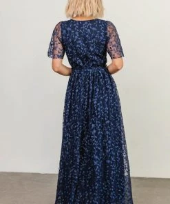 BB Custom Dresses Marseille Embossed Maxi Dress | Blue 14 BB Custom Dresses Marseille Embossed Maxi Dress | Blue