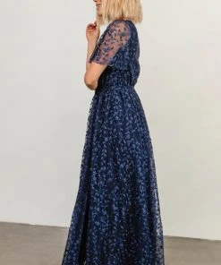 BB Custom Dresses Marseille Embossed Maxi Dress | Blue 13 BB Custom Dresses Marseille Embossed Maxi Dress | Blue
